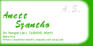 anett szantho business card